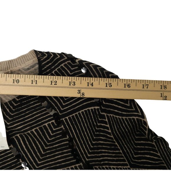 Ann Taylor Loft Button Front Knit Cardigan M Geometric Sequins Light Weight NEW - Picture 4 of 15